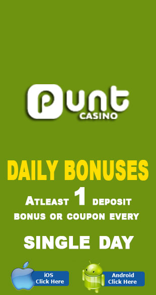 Get daily bonuses at Punt Casino