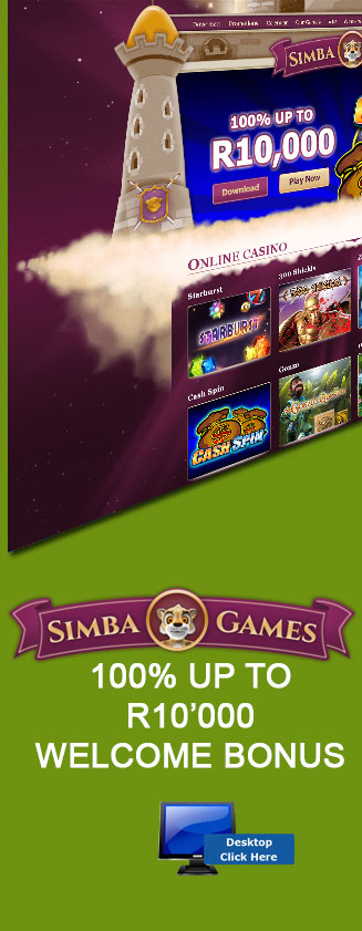 Get a R10'000 Welcome Bonus At Simba Games