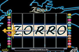 Zorro Aristocrat Casino Game Screenshot