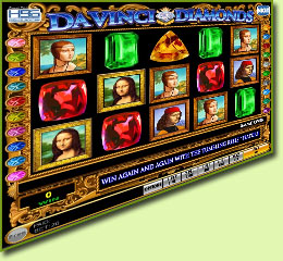 IGT Da Vinci Diamonds Slot Game Screenshot