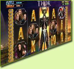 Playtech Marvel Thor Slot Game Screenshot