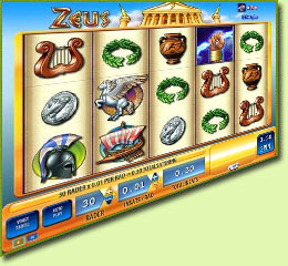 WMS Gaming Zeus Slot Game Screenshot