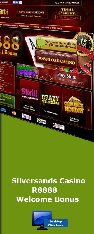 Silversands Casino - R8888 Welcome Bonus